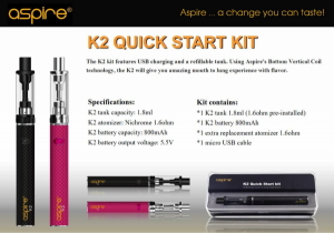 Aspire K2 Quick Start Kit 1.8ml Tank 800 mAh Battery